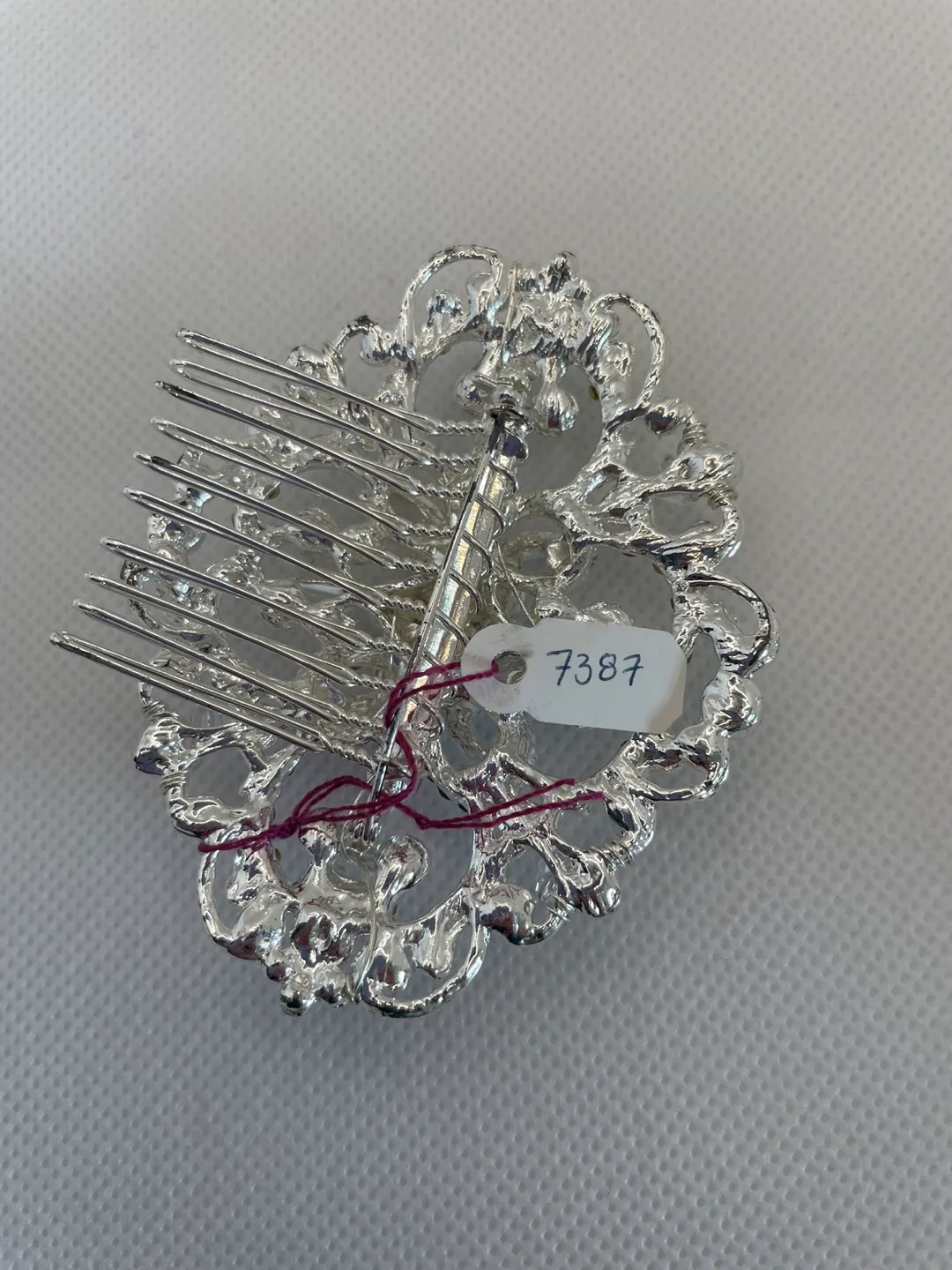 Silver Rhinestone Hair Comb image indicator(2)