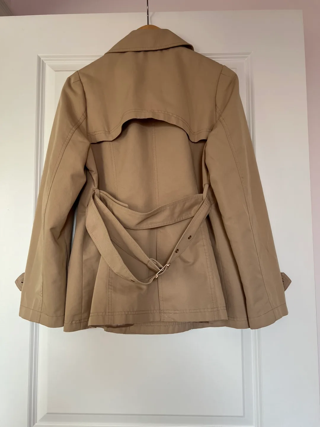Women Short Trench Coat - Beige image indicator(2)