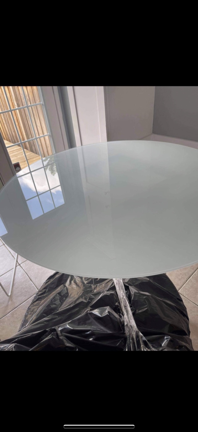 Round Glass Dining Table with Chairs - photo 2