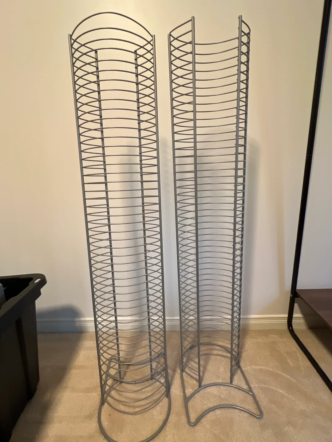 Two Metal CD/DVD Storage Racks thumbnail