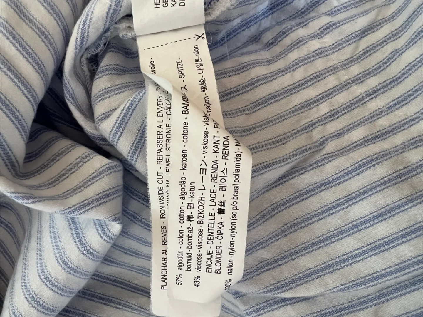 Zara Woman Blue Striped Lace Blouse - Size S image indicator(4)