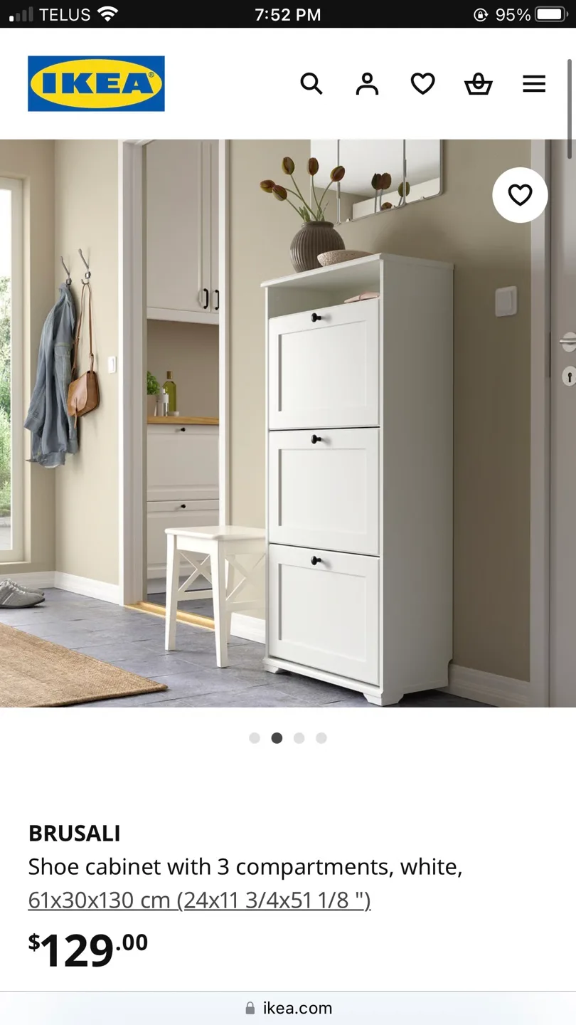 IKEA Brusali Shoe Cabinet - White thumbnail