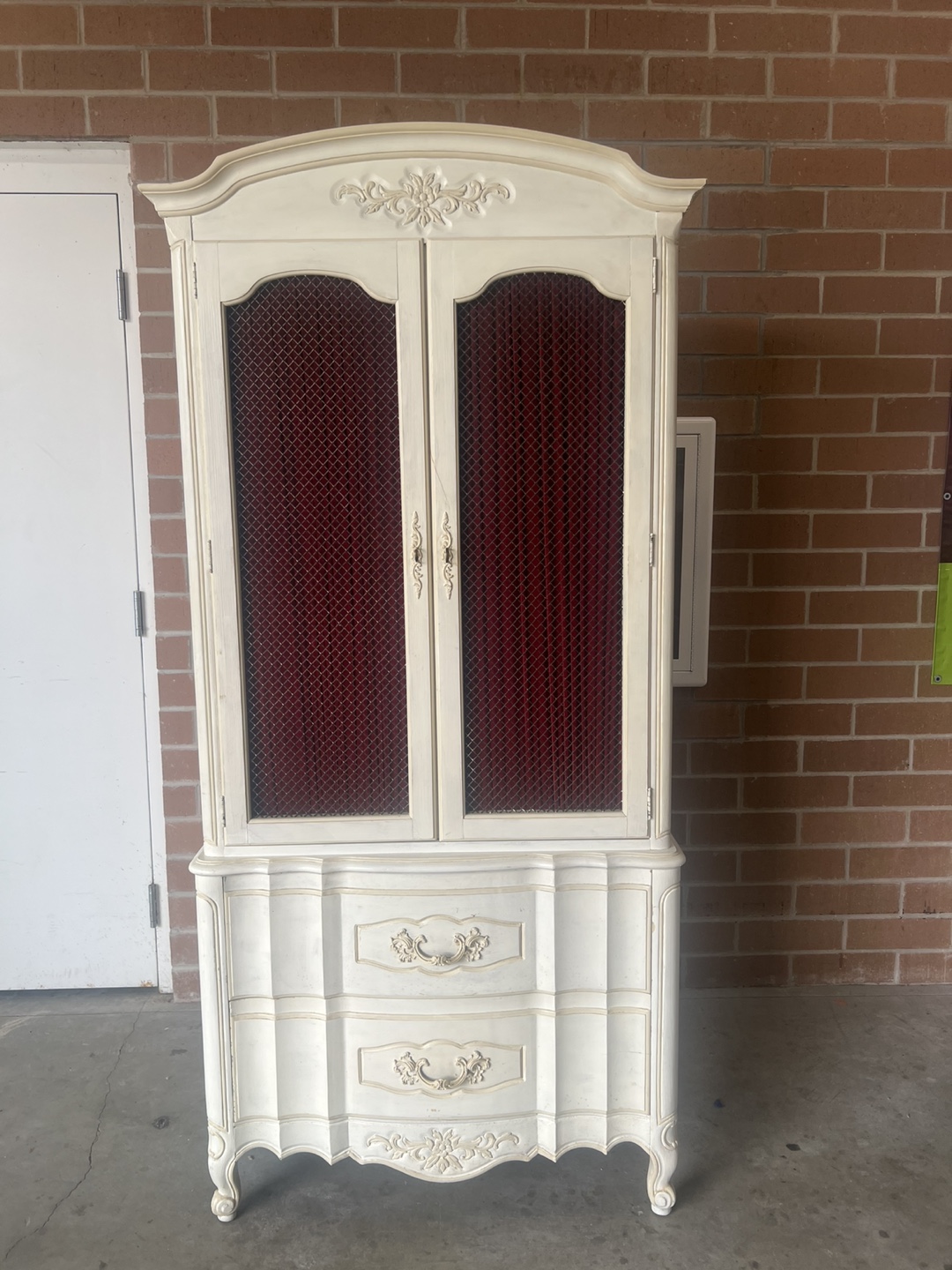 Vintage Armoire Cabinet - Cream Color