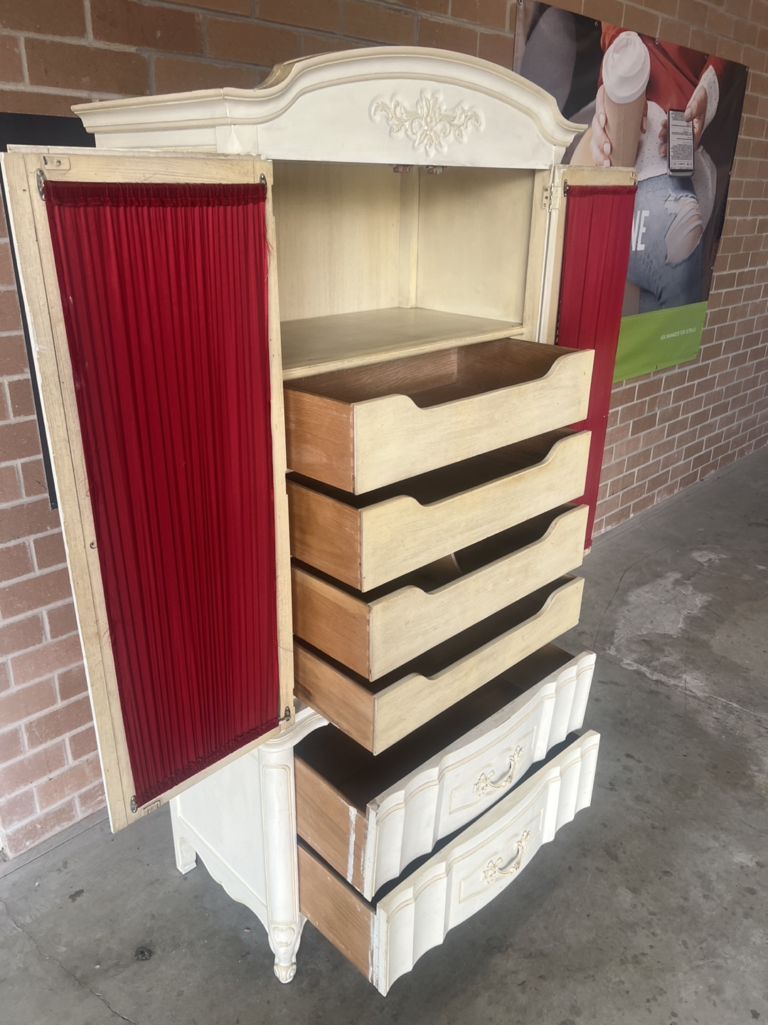 Vintage Armoire Cabinet - Cream Color - photo 5