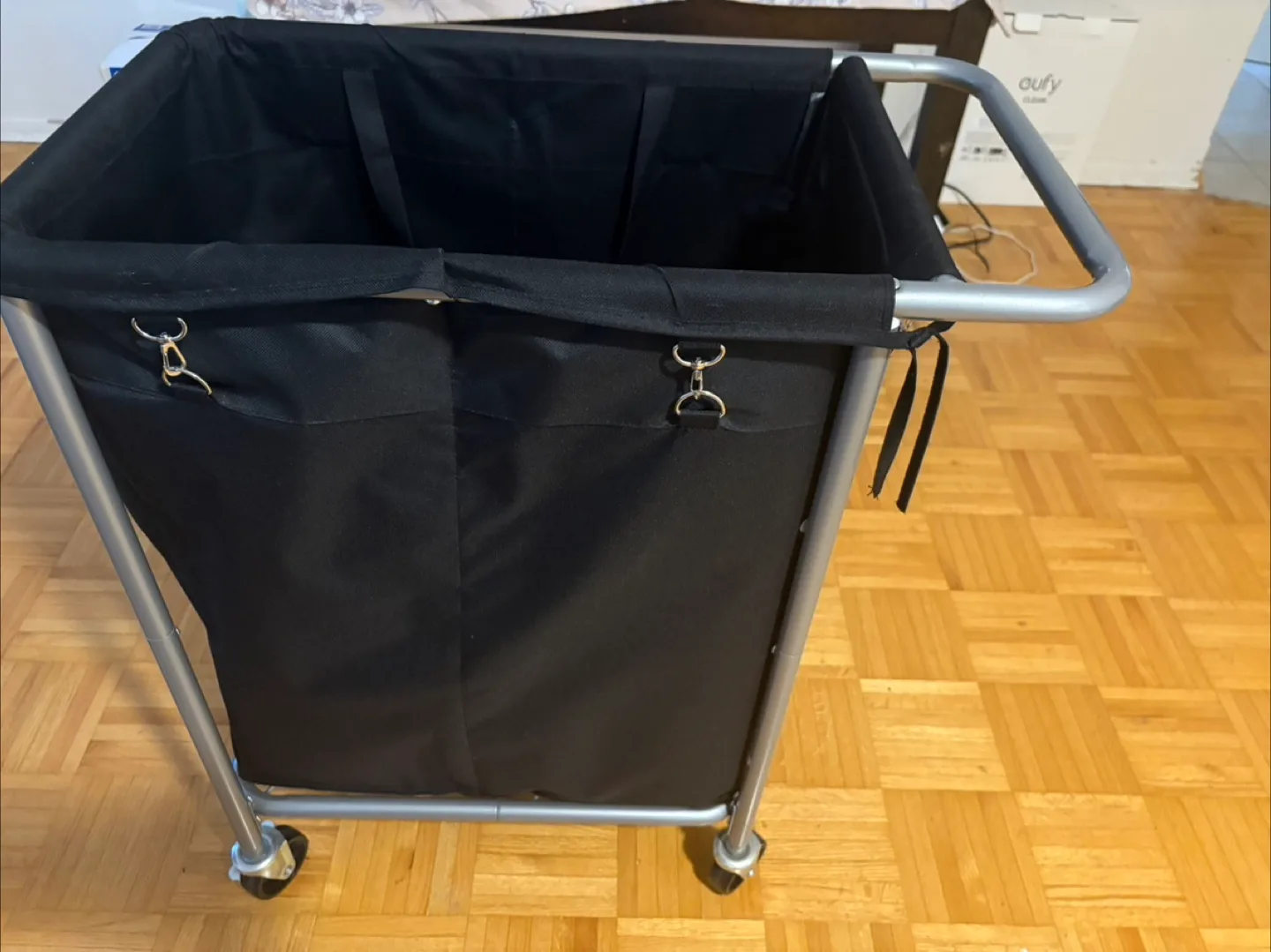 Laundry Cart on Wheels - Black thumbnail