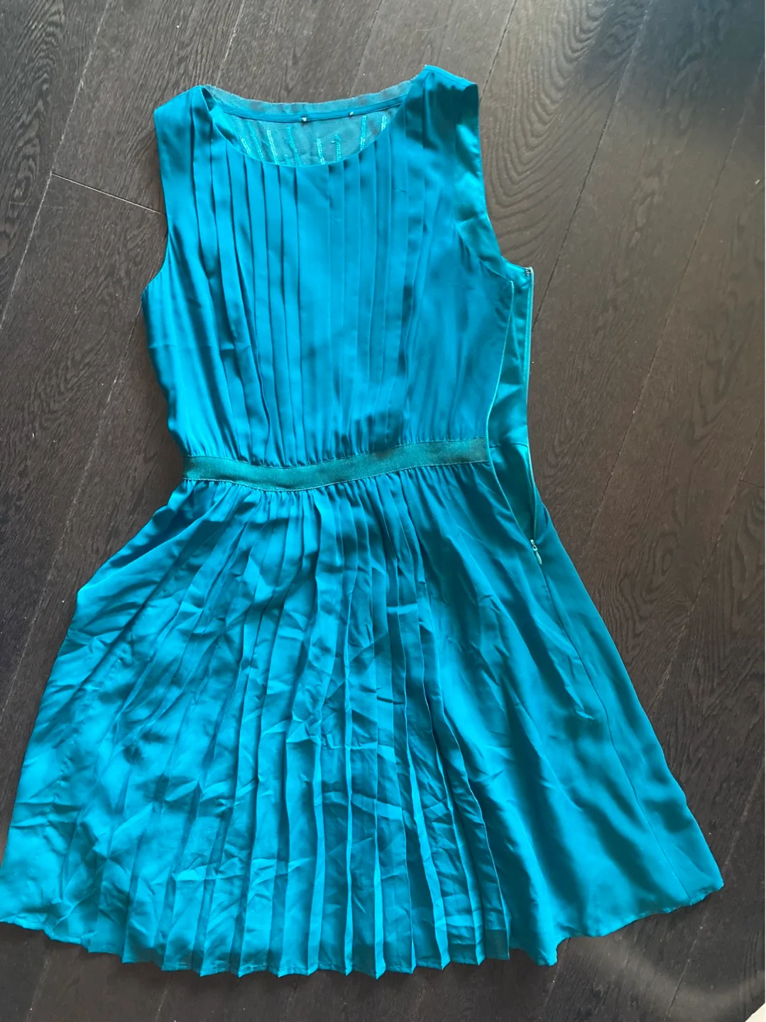 Aqua Pleated Dress - Size Small thumbnail