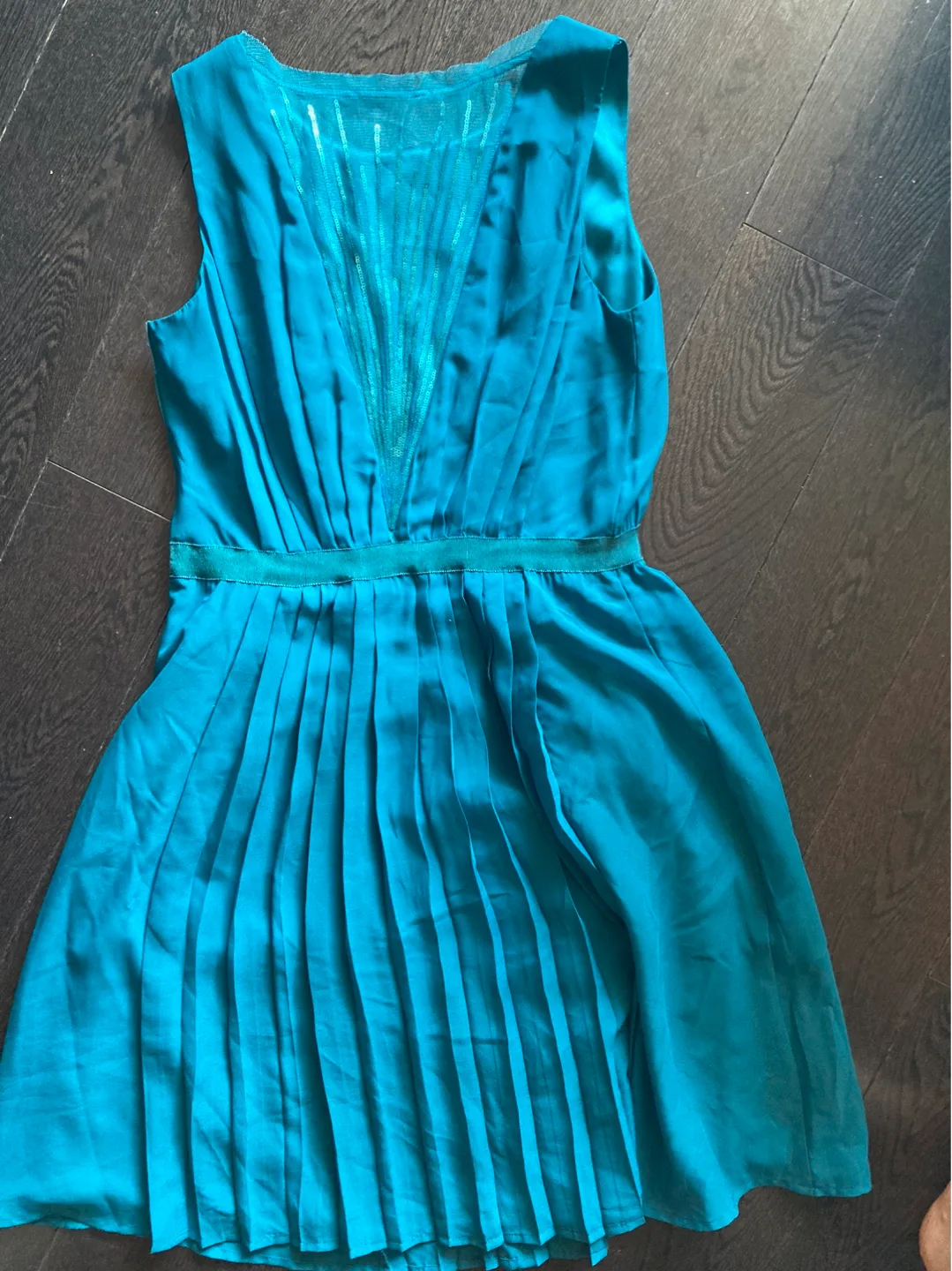 Aqua Pleated Dress - Size Small image indicator(2)