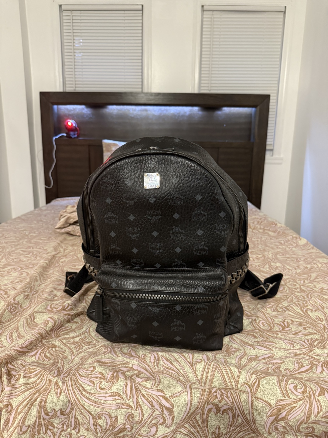 MCM Black Leather Backpack