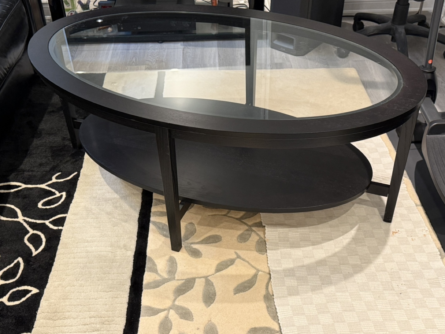 Oval glass top insert coffee table - photo 2