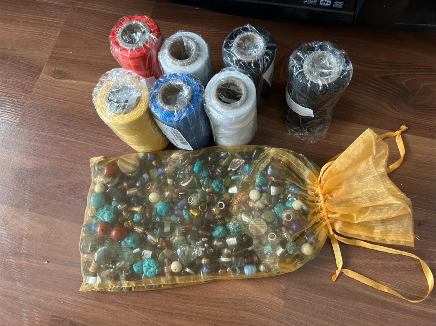 Braiding cord 7 rolls Craft Threads and Assorted Beads thumbnail