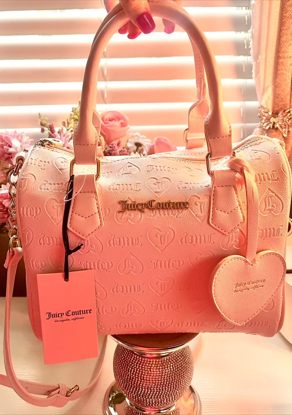 Juicy Couture Pink Embossed Barrel Satchel thumbnail