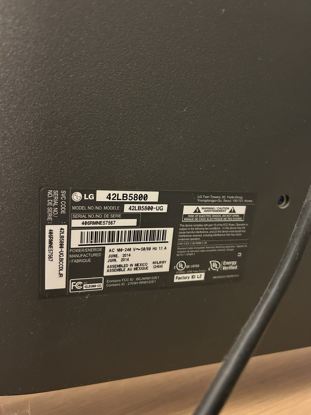 LG 42LB5800 TV - photo 2