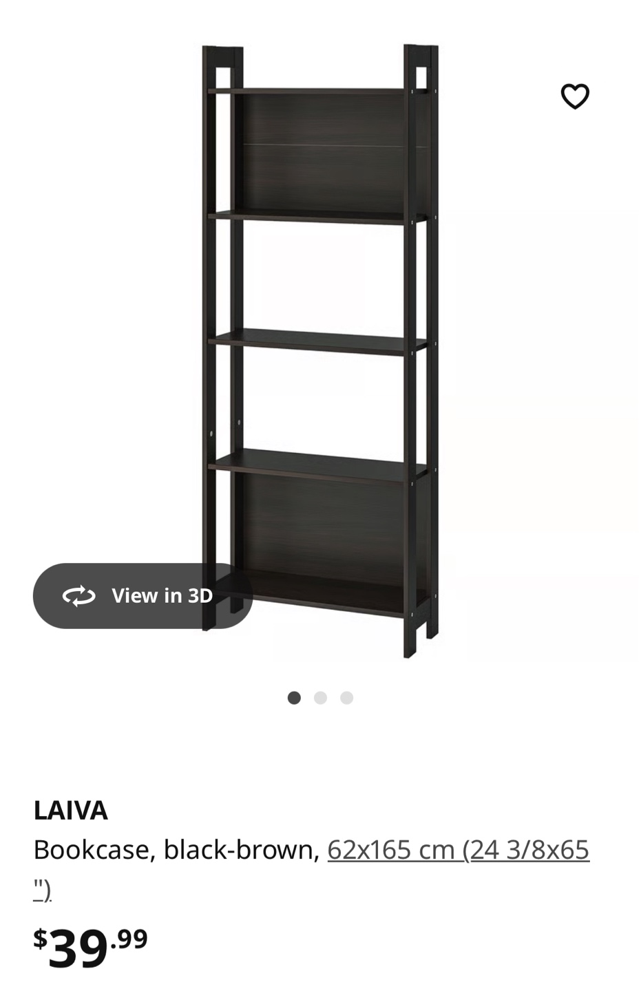 IKEA LAIVA Black-Brown Bookcase - photo 5