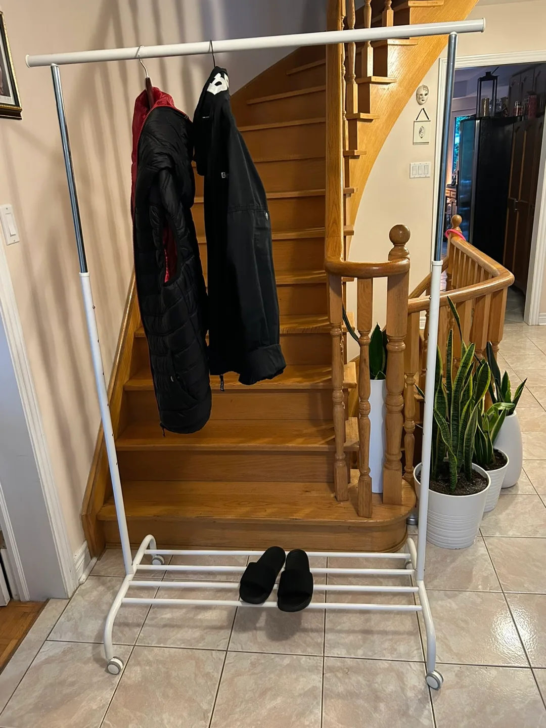 White Rolling Clothes Rack thumbnail