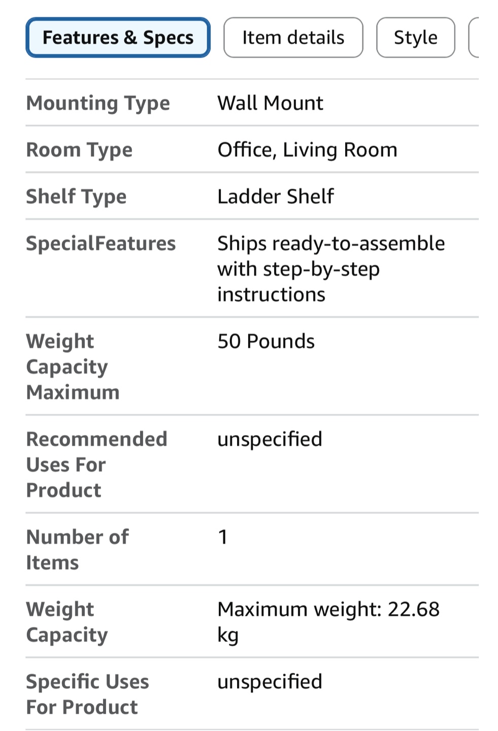 Walker Edison Arlo 72” Ladder Shelf with Cabinet - photo 4