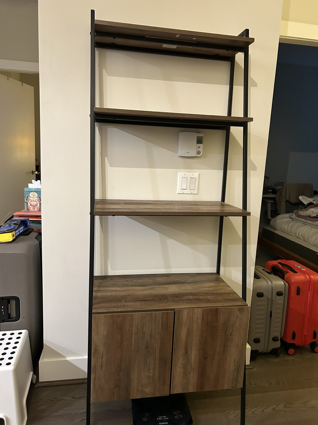 Walker Edison Arlo 72” Ladder Shelf with Cabinet - photo 2
