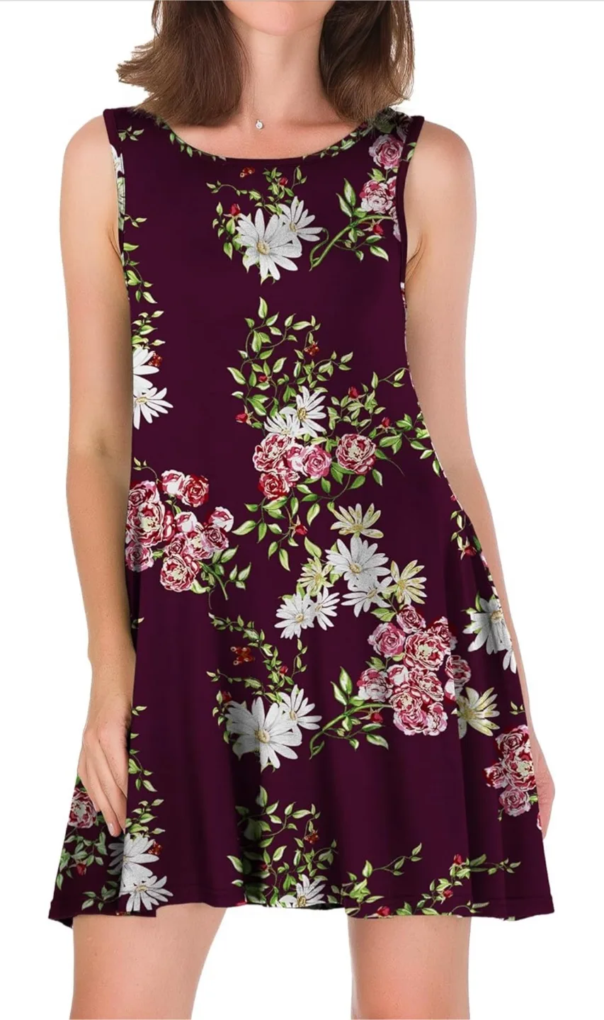 NEW! HAOMEILI Floral Sleeveless Dress with Pockets thumbnail