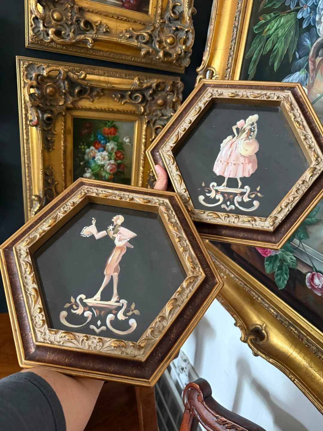 Pair of art deco fashion paintings thumbnail