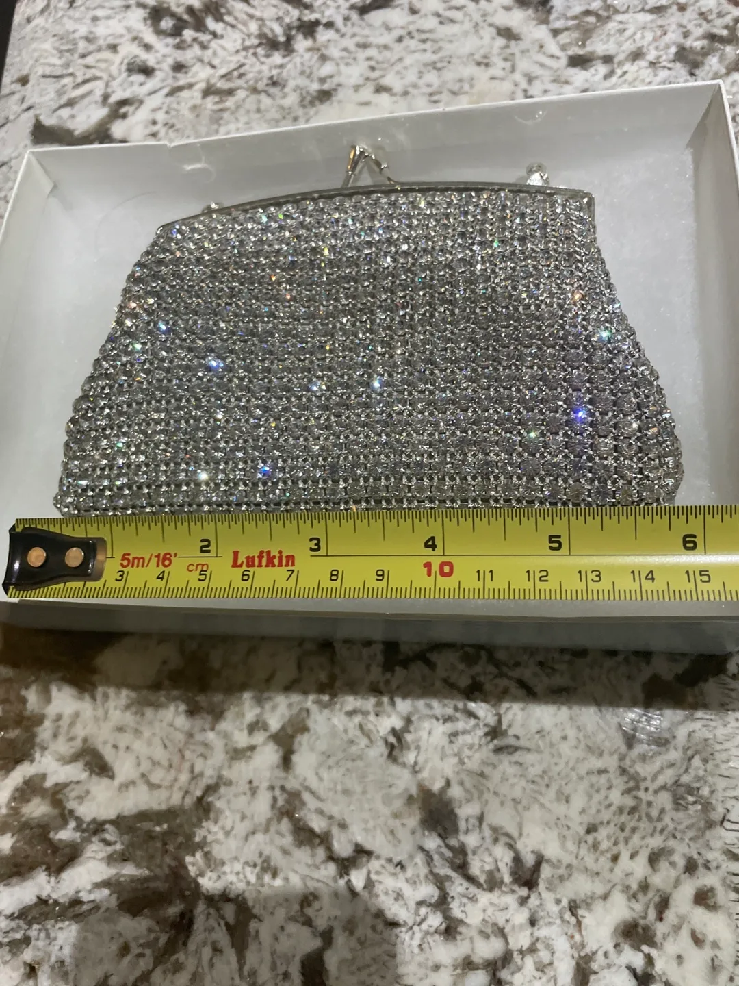 Silver Rhinestone Evening Clutch Purse New image indicator(5)