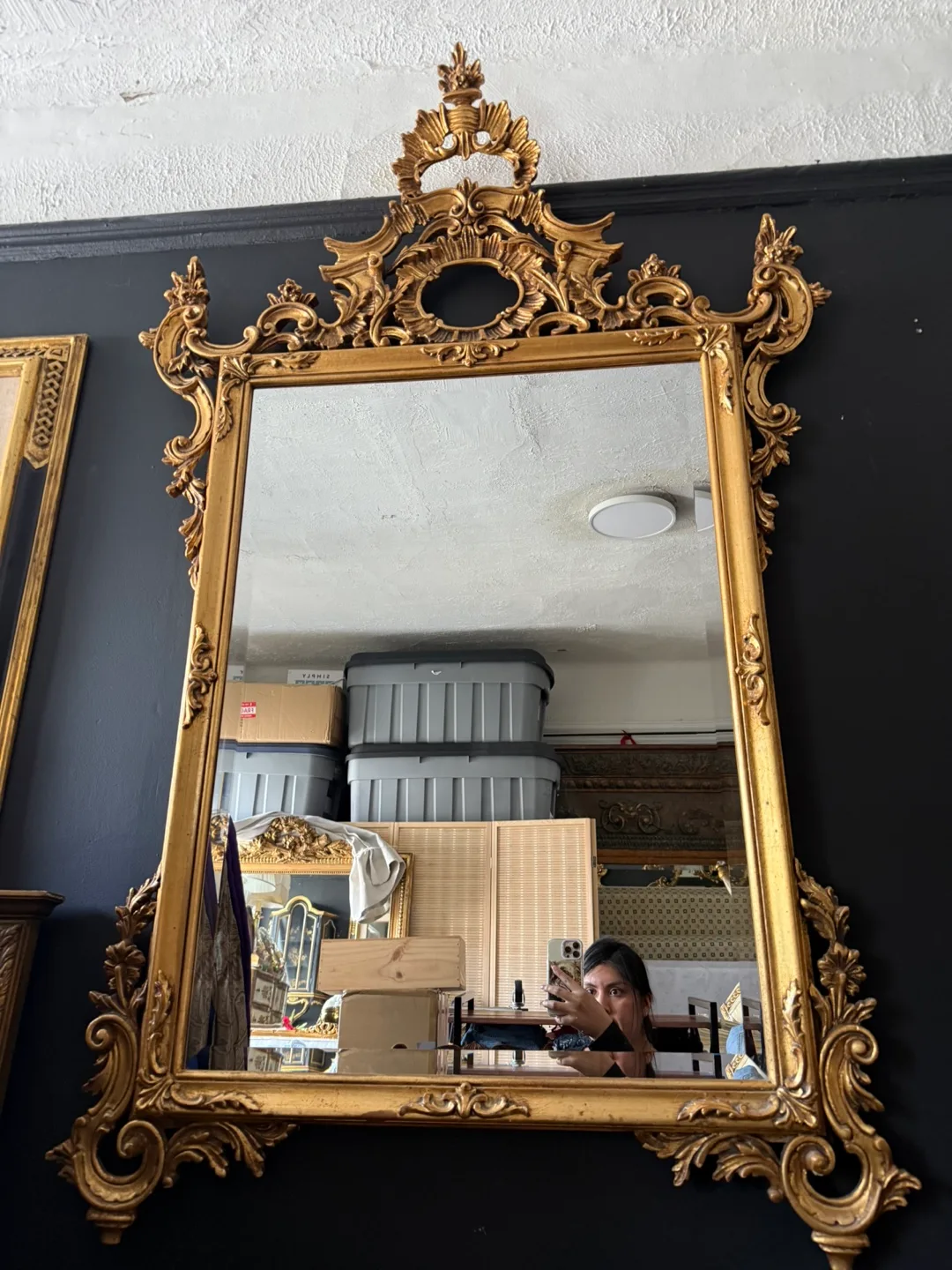 LOUIS XV STYLE ORNATE WALL MIRROR thumbnail