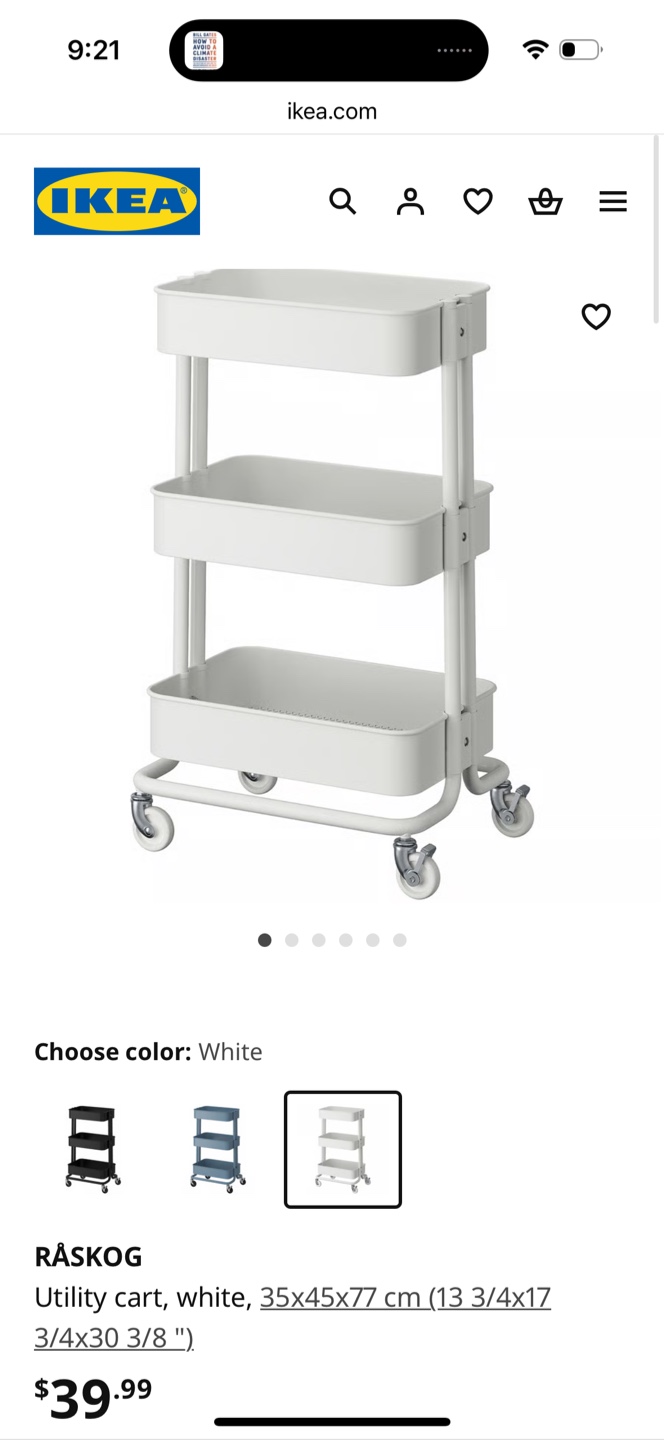 IKEA RÅSKOG White Utility Cart