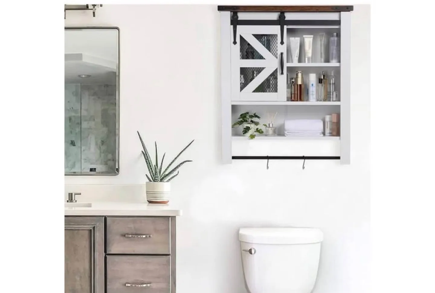 Barn Door Wall Mounted Bathroom Cabinet thumbnail