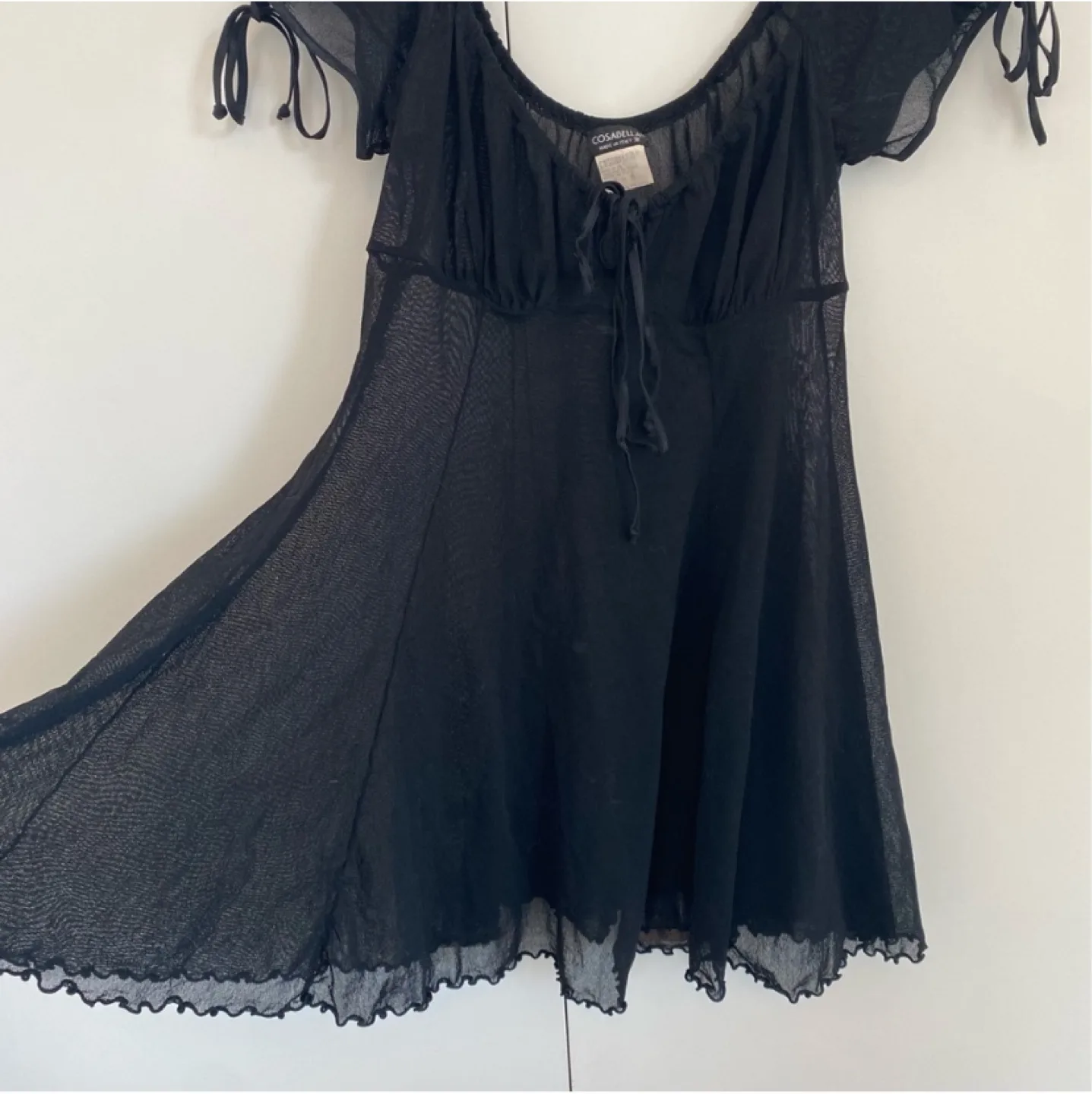 Vintage Y2K Cosabella Italian Sheer Mesh Babydoll Slip Size M image indicator(5)