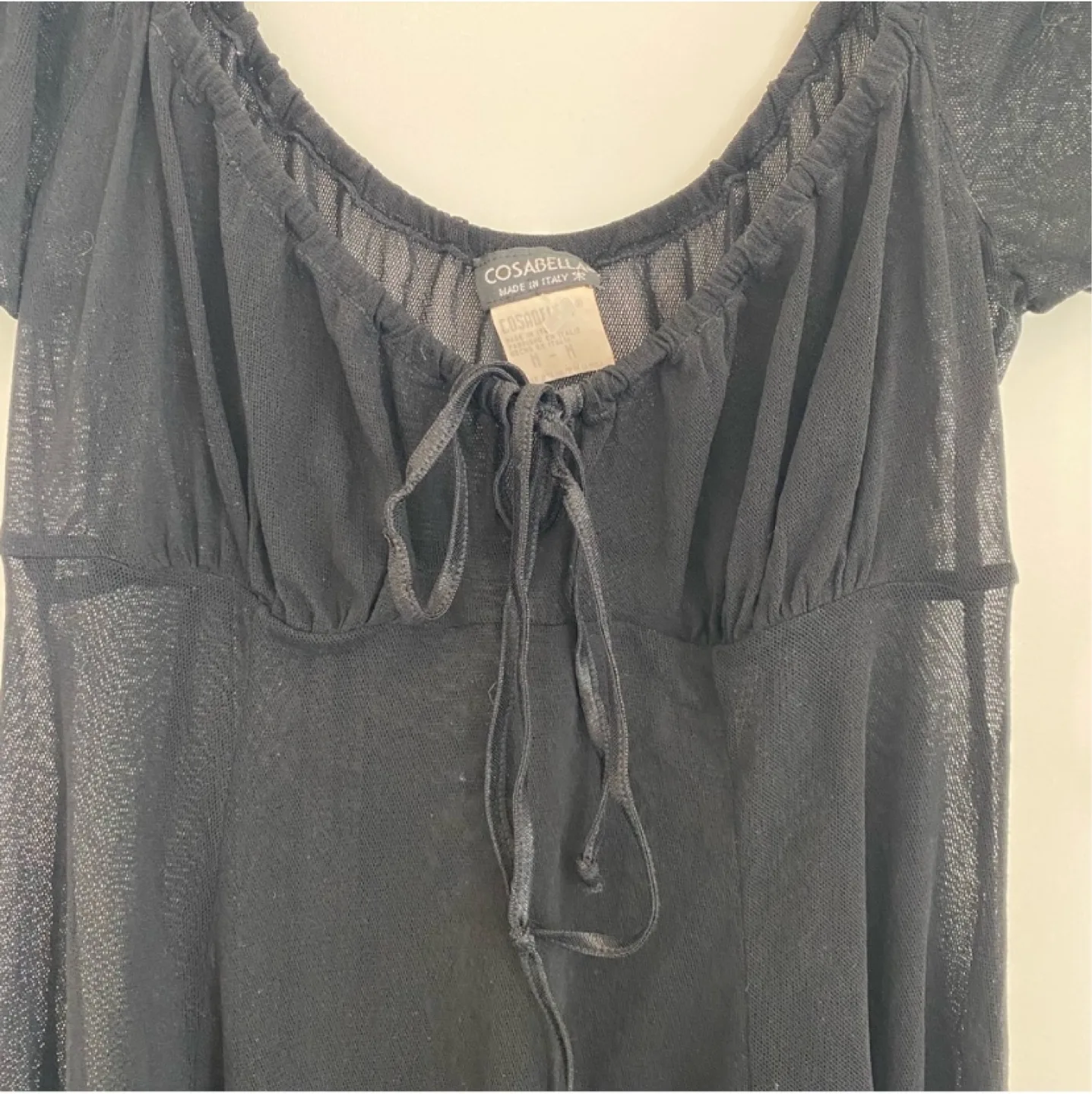 Vintage Y2K Cosabella Italian Sheer Mesh Babydoll Slip Size M image indicator(8)