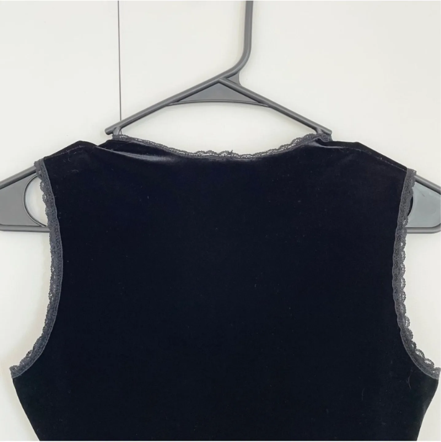 Vintage Y2K Rare Piece Black Velvet Gothic Mini Dress XS image indicator(5)