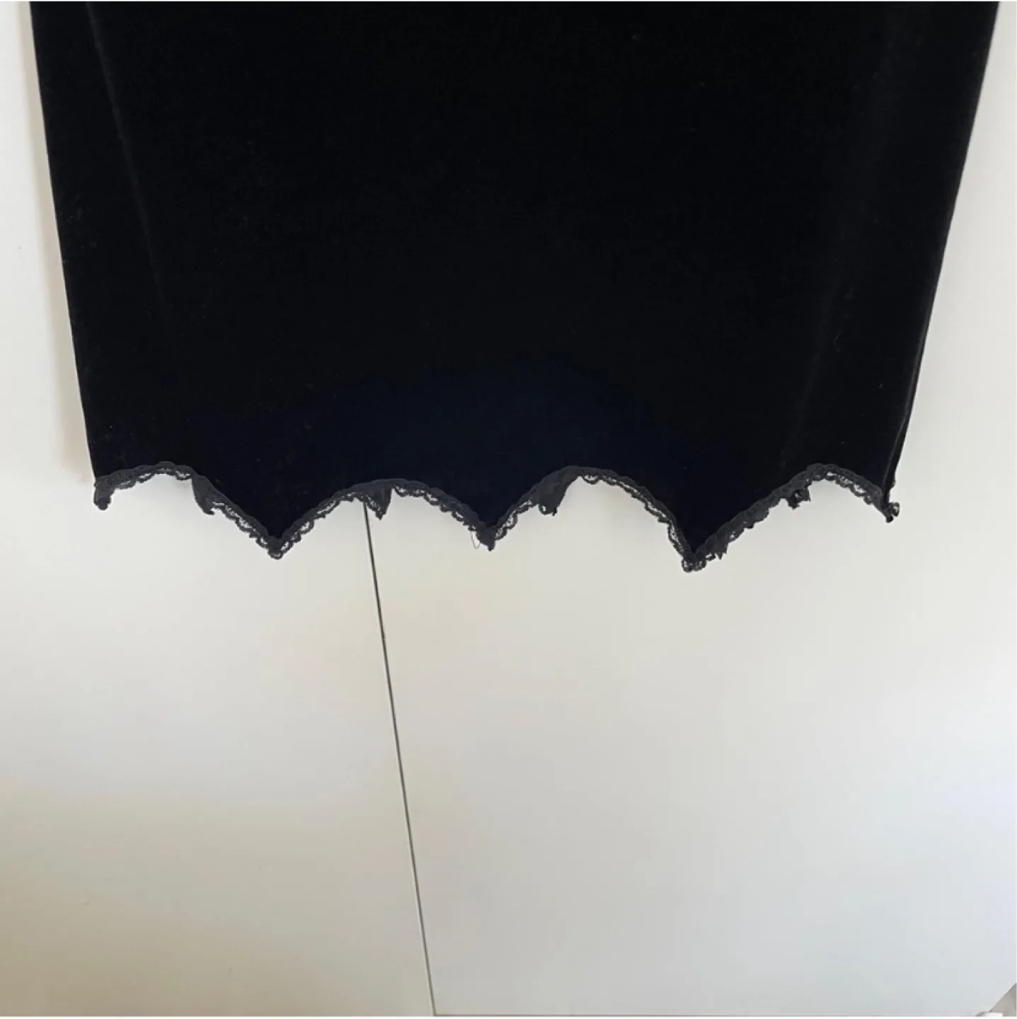 Vintage Y2K Rare Piece Black Velvet Gothic Mini Dress XS image indicator(6)