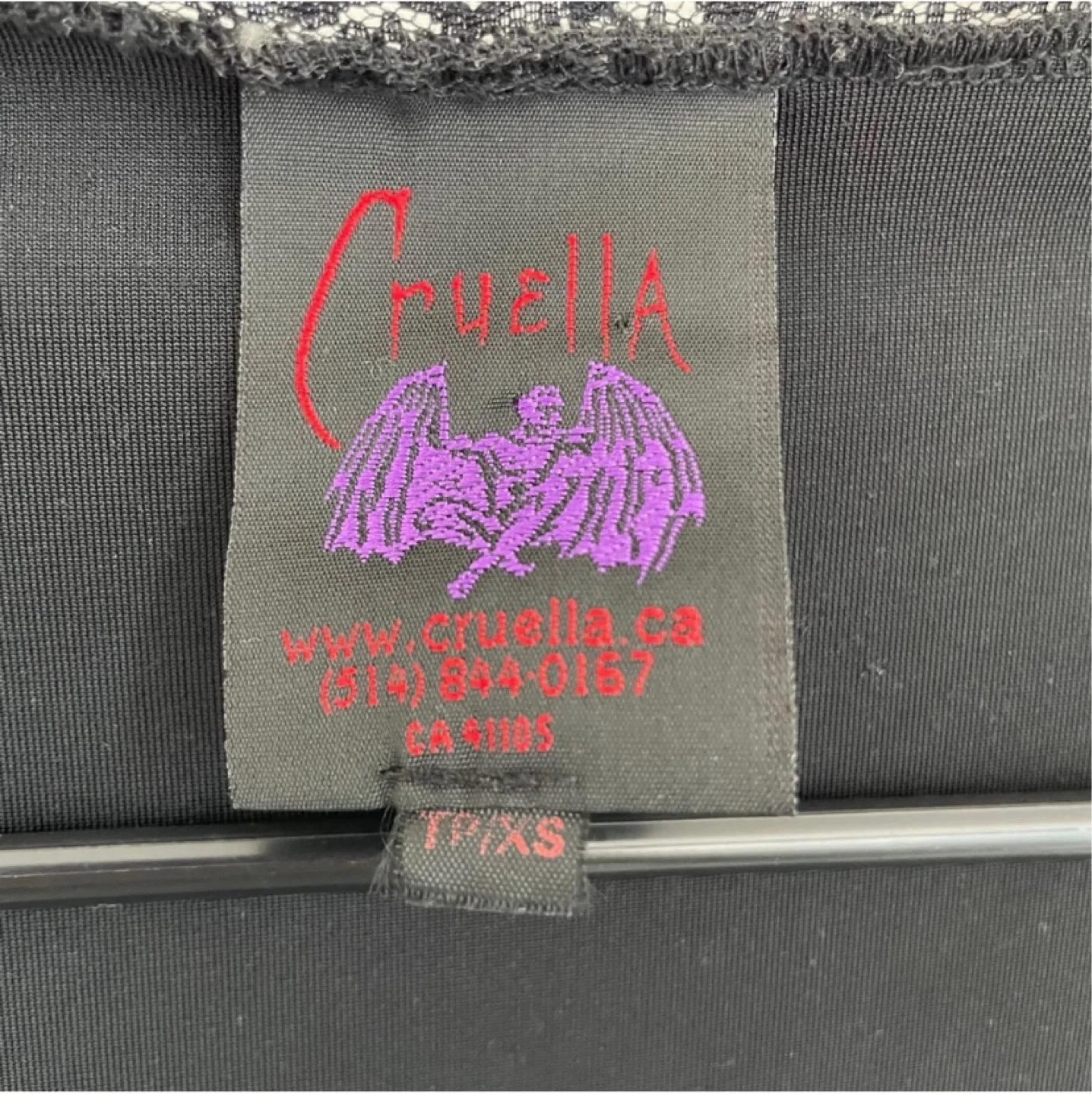 Vintage Y2K Rare Piece Black Velvet Gothic Mini Dress XS image indicator(7)