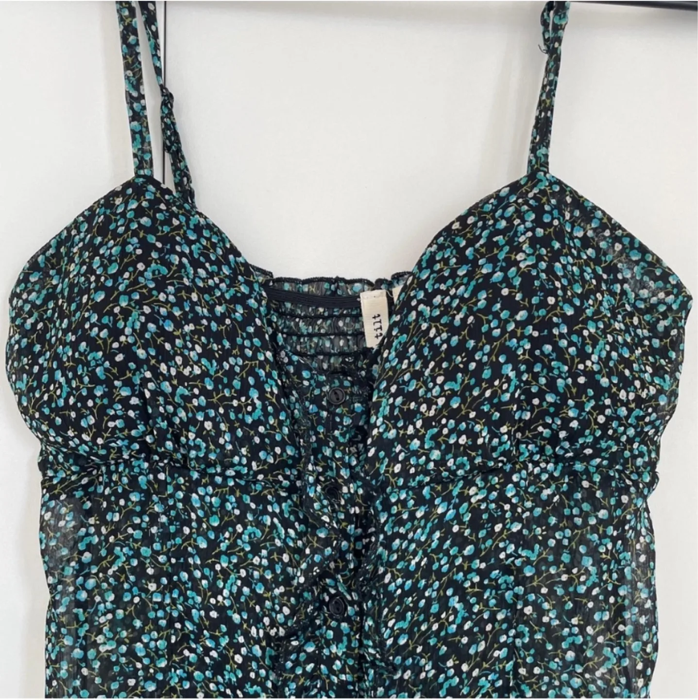 Y2K Floral Ruffle Micro Floral Cami Size Small image indicator(3)