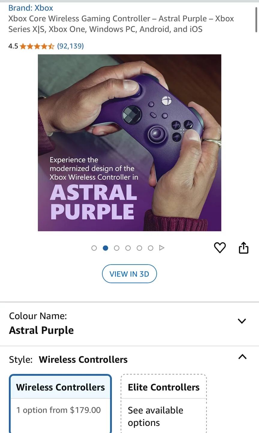New Xbox Core Wireless Controller - Astral Purple image indicator(6)