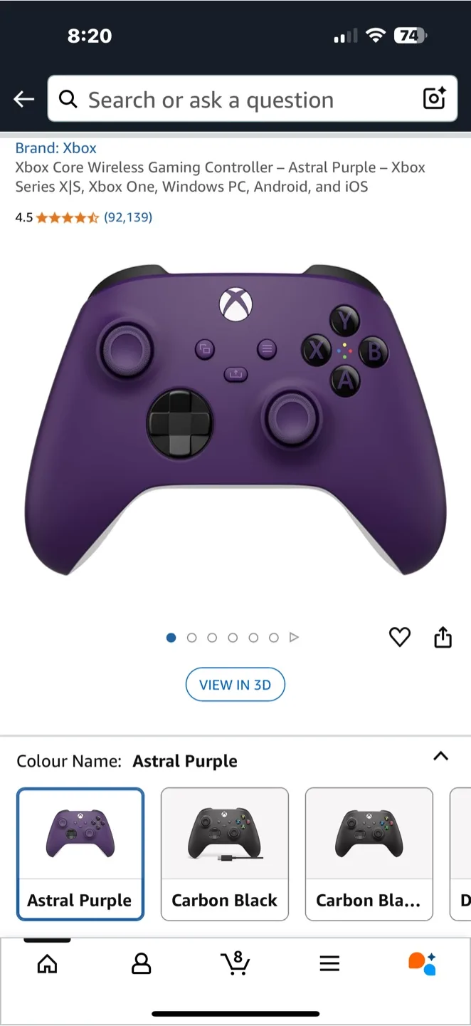 New Xbox Core Wireless Controller - Astral Purple thumbnail