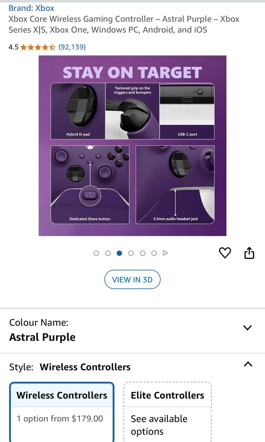 New Xbox Core Wireless Controller - Astral Purple image indicator(7)