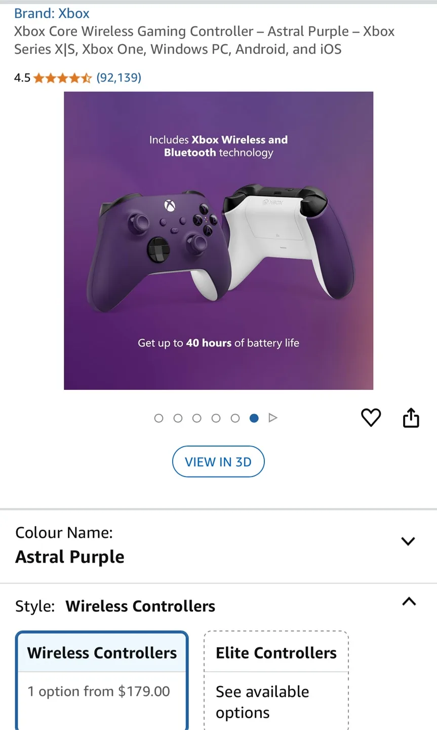 New Xbox Core Wireless Controller - Astral Purple image indicator(8)
