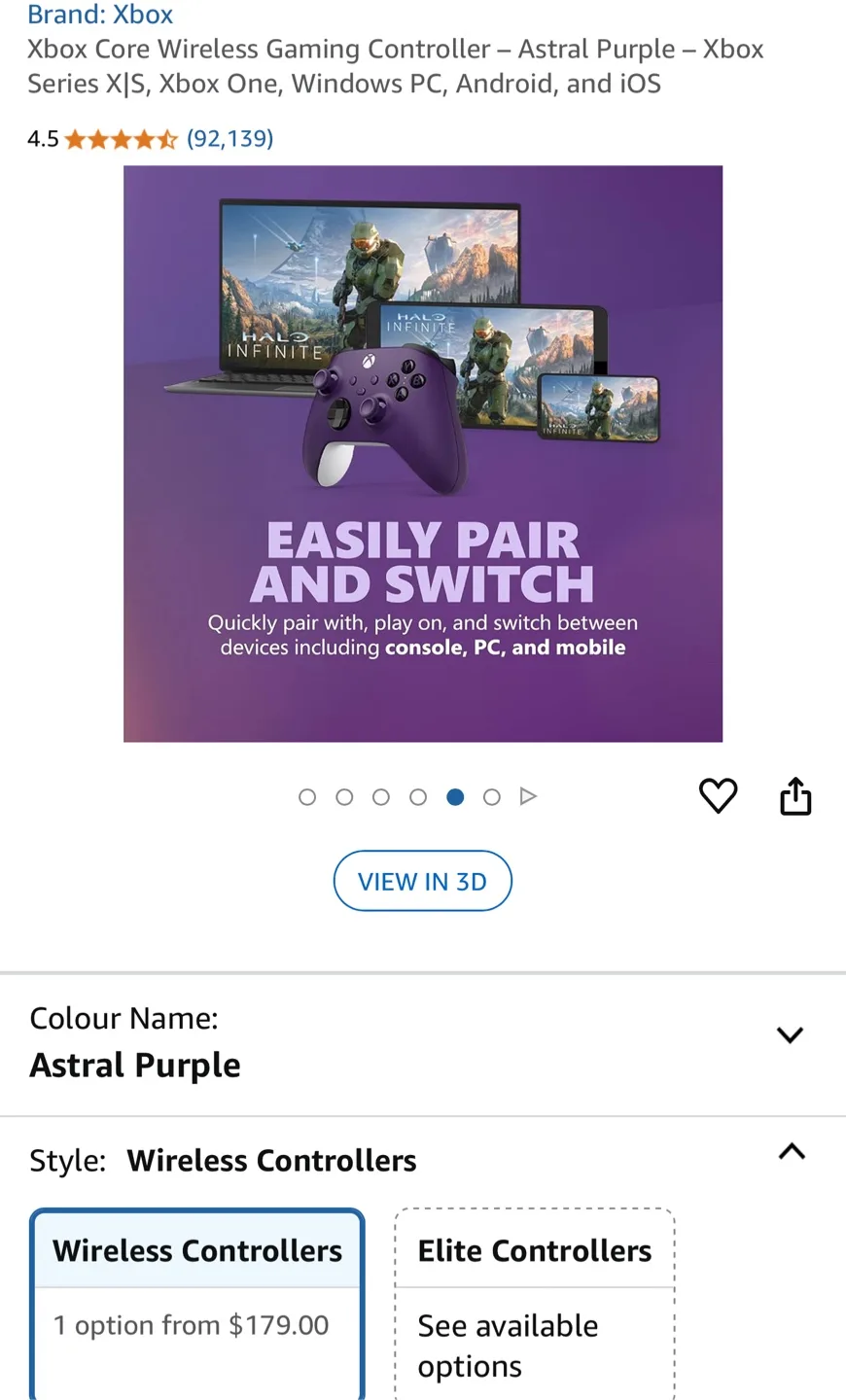 New Xbox Core Wireless Controller - Astral Purple image indicator(9)