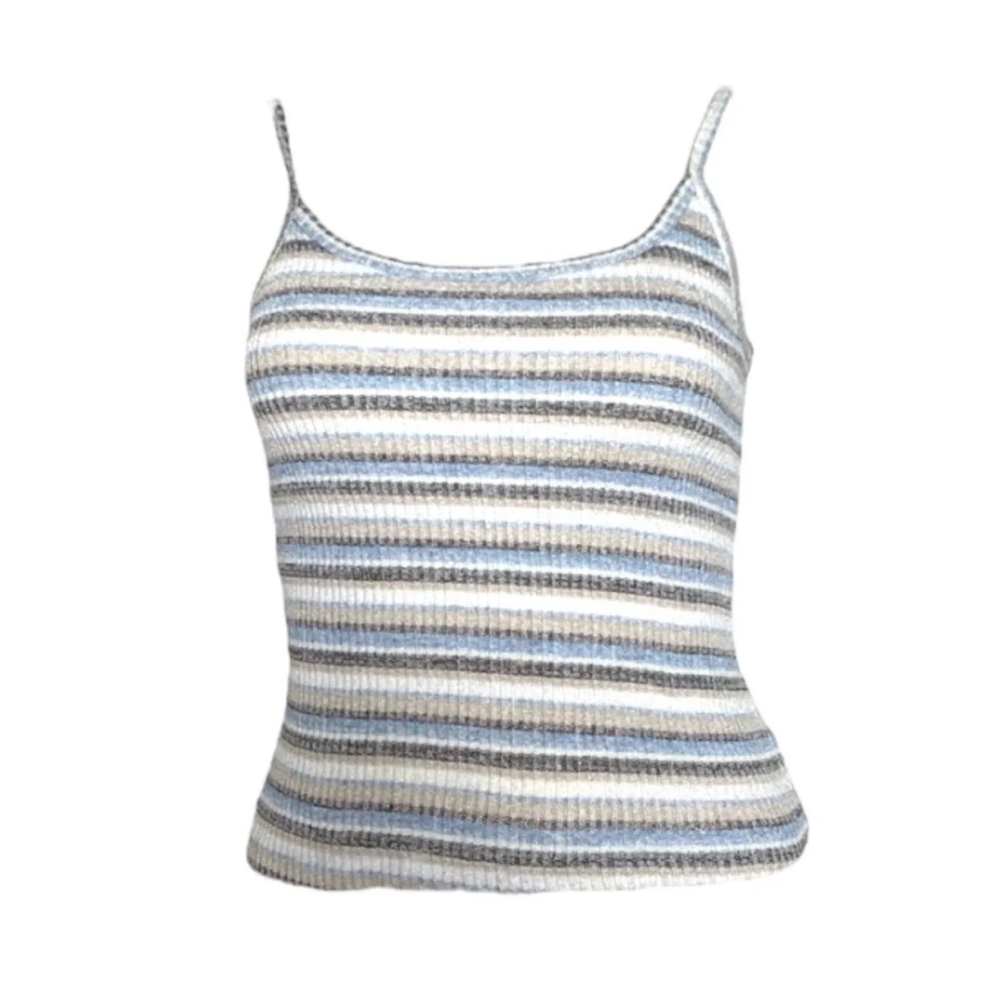 Y2K ribbed striped cami tank top thumbnail