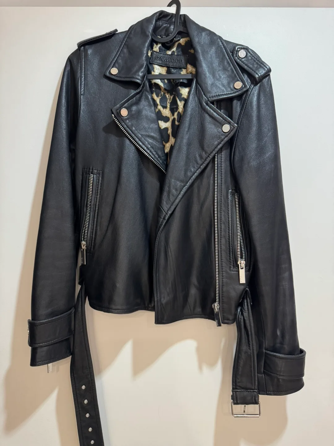 Oakwood Black Leather Biker Jacket thumbnail
