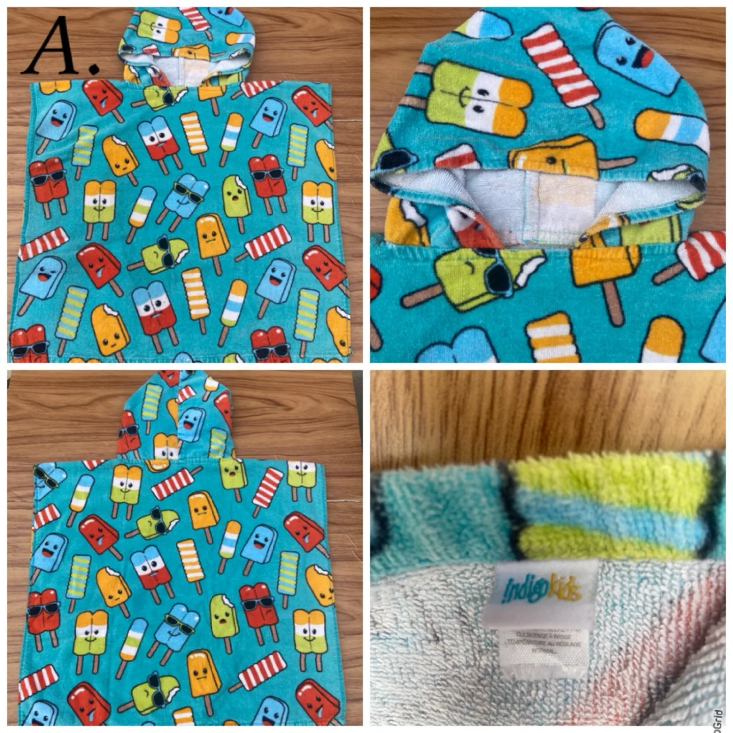 Indigo Kids hooded poncho cotton towel image indicator(7)
