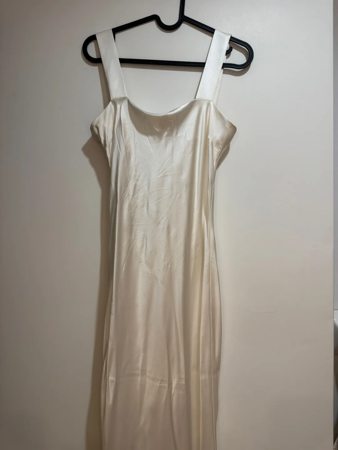 Silk Slip Dress, Cream Colour thumbnail