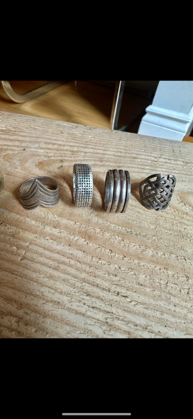 VINTAGE STIRLING SILVER 925 mens rings size 11 thumbnail