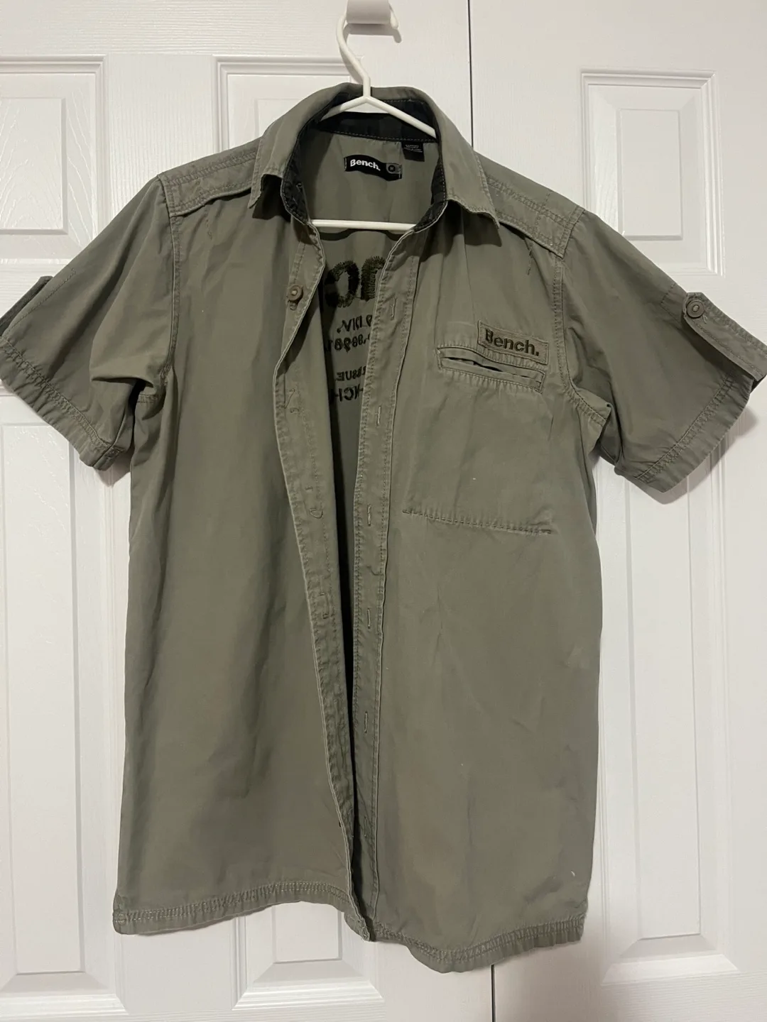 Bench. Olive Green Short Sleeve Shirt thumbnail