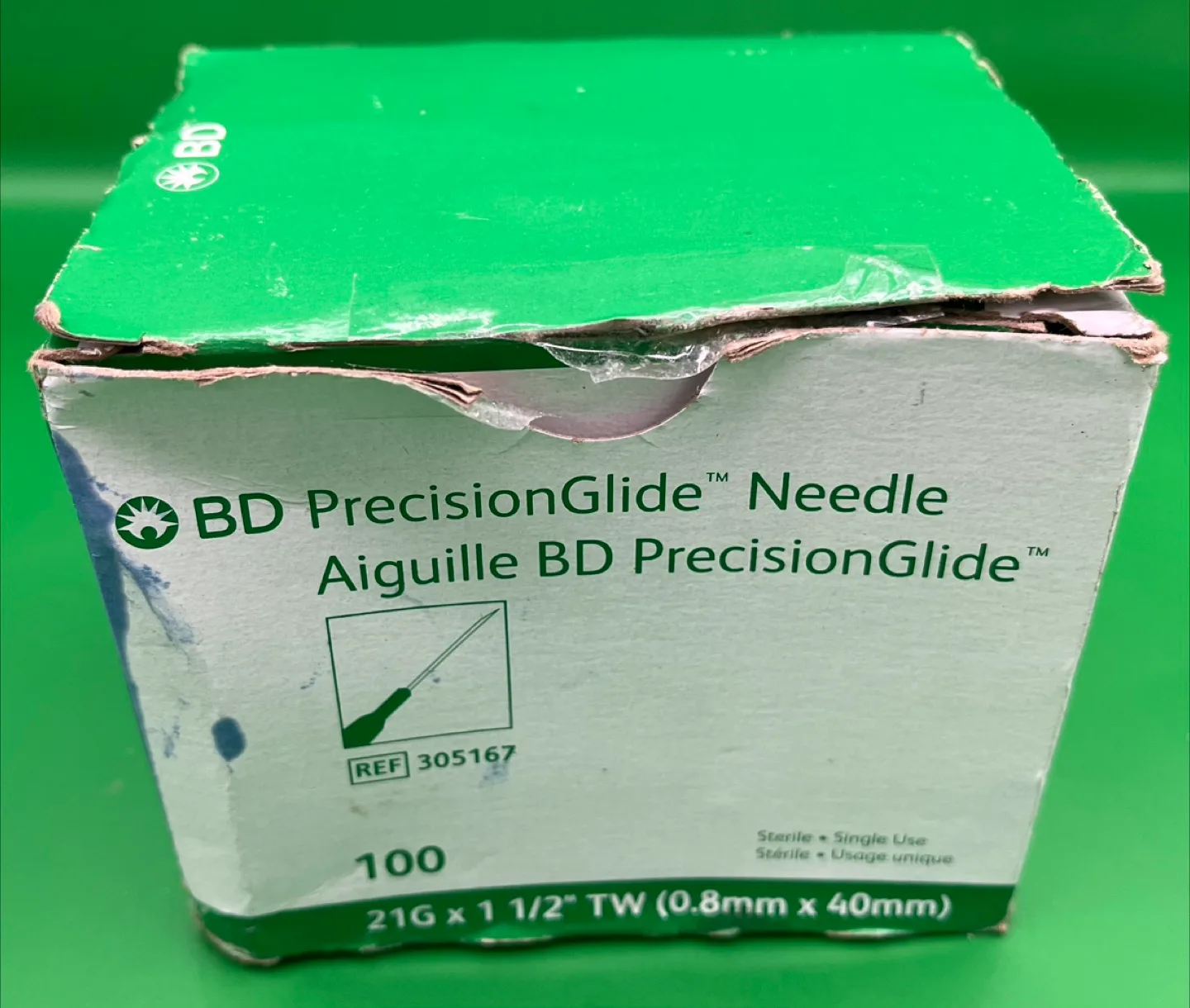 BD PrecisionGlide Needles 21G x 1 1/2" (0.8mm x 40mm) image indicator(4)
