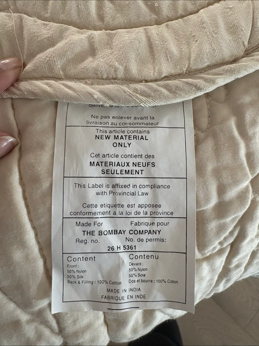 Bombay Company King Size Coverlet & 2 Standard Shams (cream) image indicator(10)