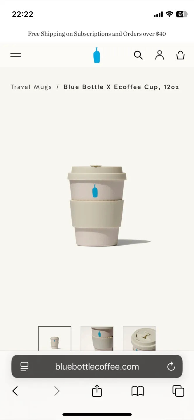 Blue Bottle X Ecoffee Cup, 12oz Travel Mug thumbnail