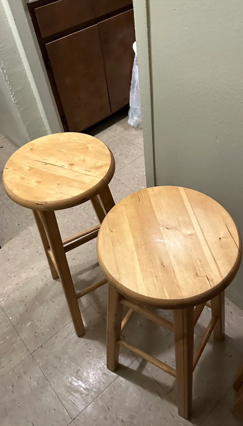 Wooden Bar Stools (Set of 2) thumbnail