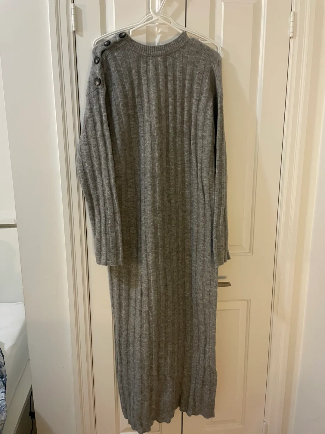 Sézane Grey Knit Dress - Size L thumbnail