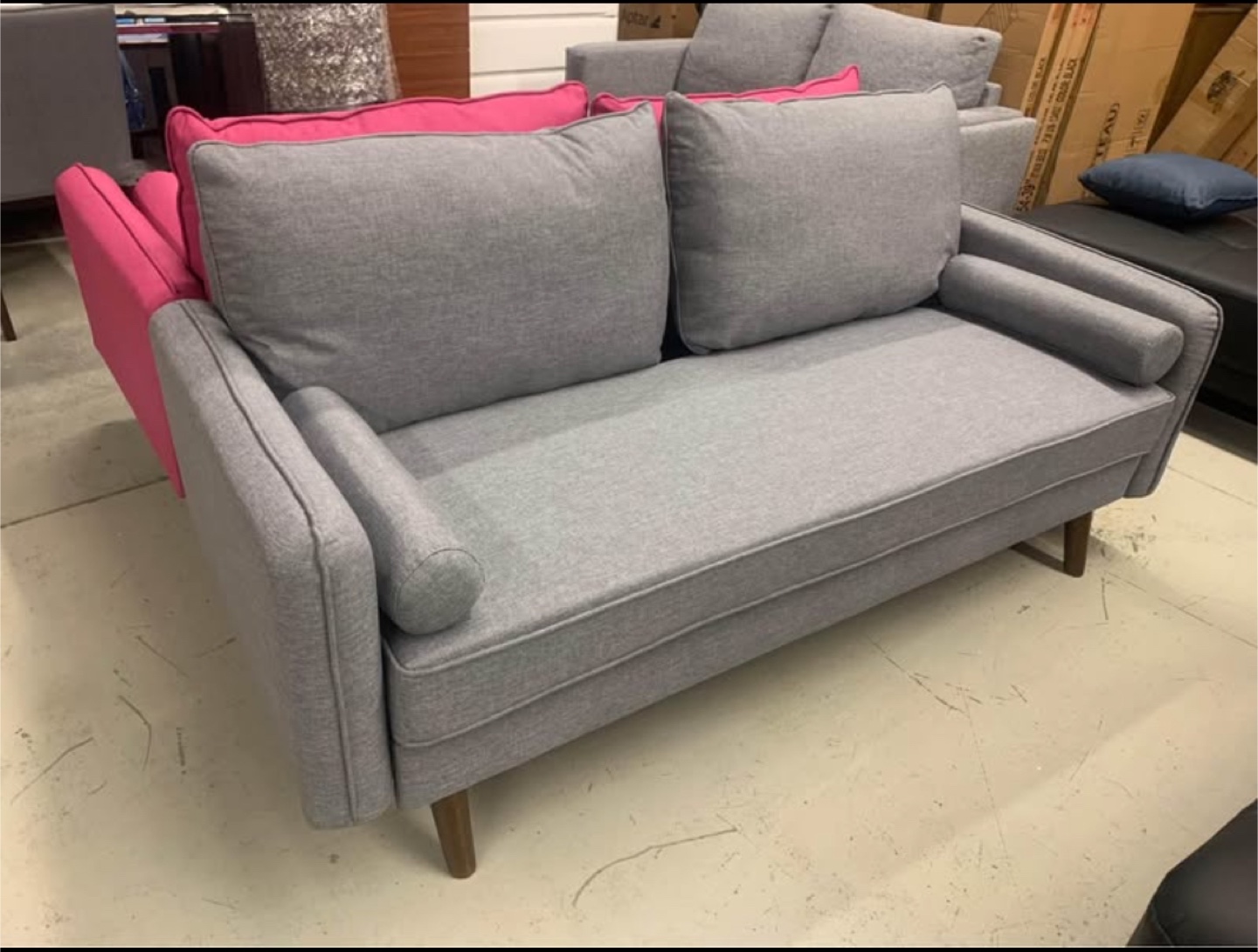 Pink/ grey Sofa 71”