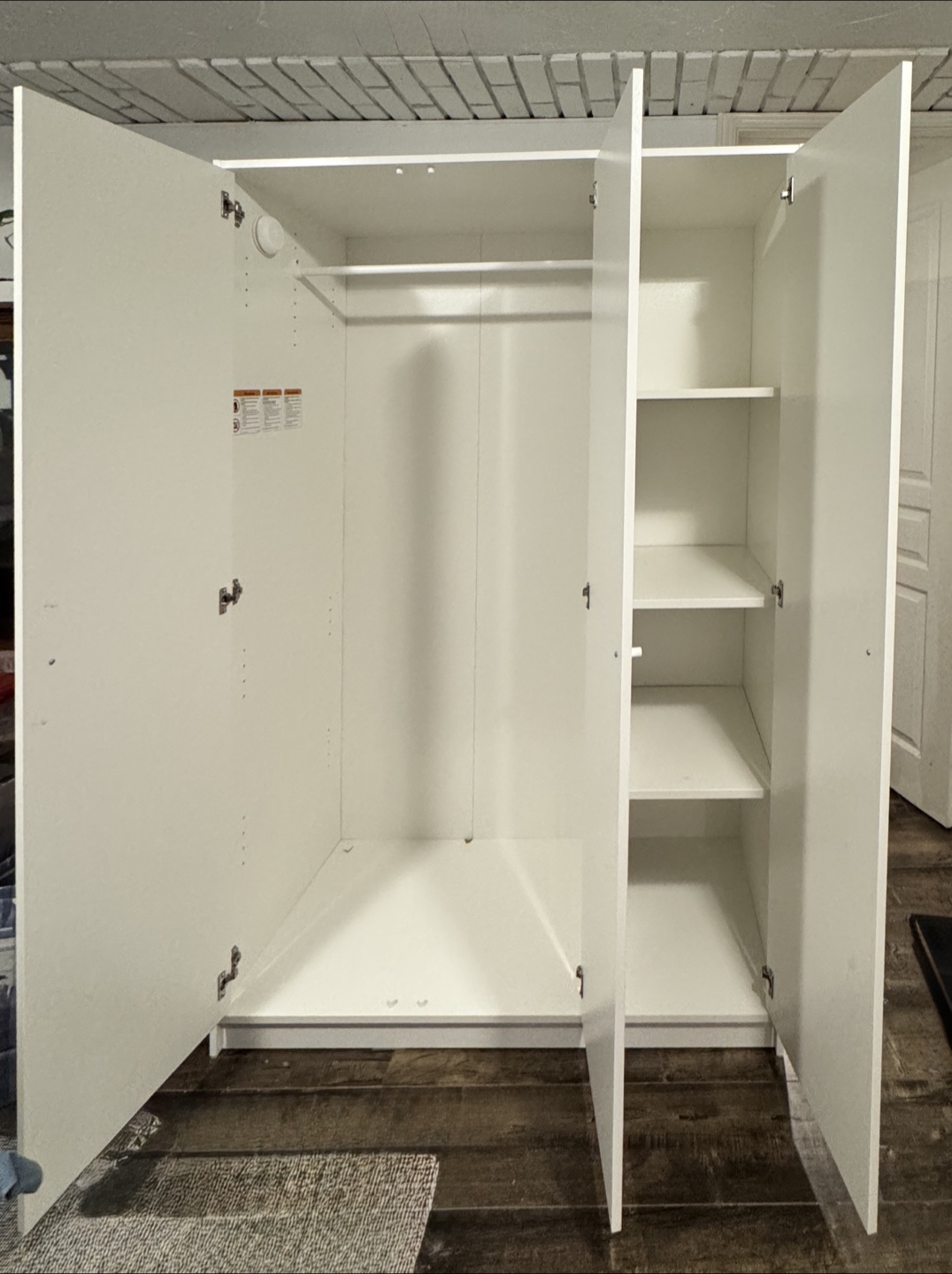 IKEA Kleppstad Wardrobe with 3 Doors, White - photo 5